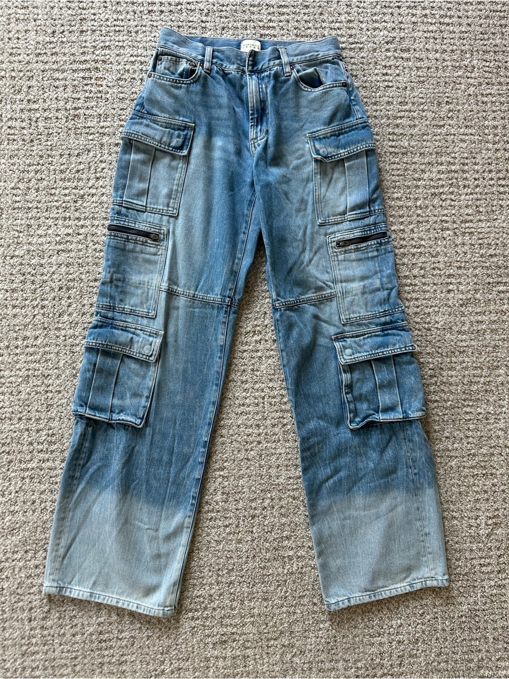 ALICE + OLIVIA Cay Baggy Denim Cargo Pants